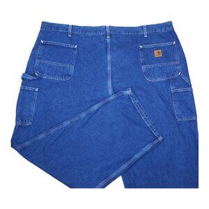 Carhartt B13 Dungaree Fit Mens Blue Denim Jeans 50x32 100% Cotton Workwear